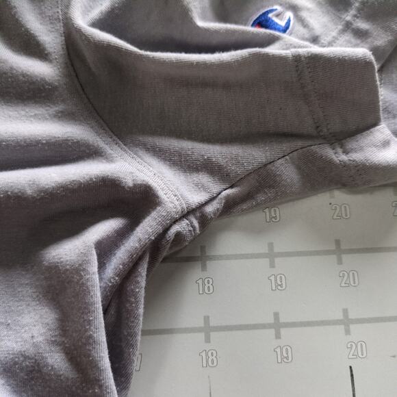 Champion Crop Top Shirt Womens S Gray Cropped Retro Y2K Gym Workout Summer - Picture 5 of 6